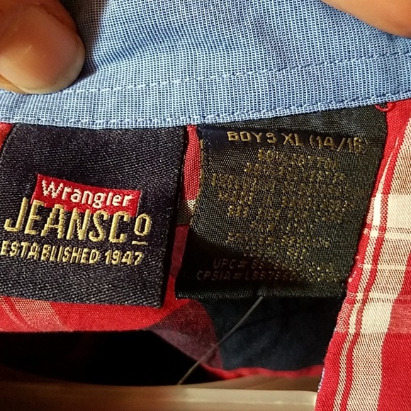 Wrangler Jean Co Boys Button Down Plaid Shirt New - Picture 3 of 3
